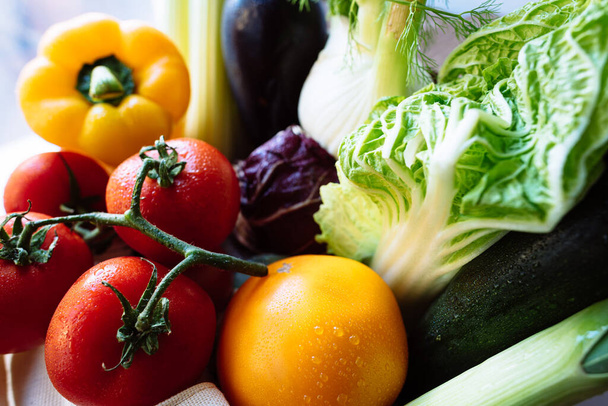 leeks, peppers, and cabbages